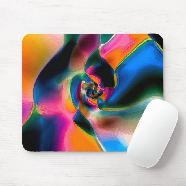Mousepad Linhas retorcidas de abstrato coloridas na escultu (Com mouse)