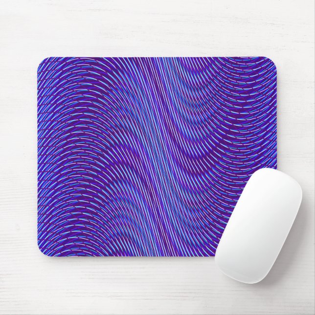 Mousepad Linhas Roxas e Azuis - Psicodélicas, Trippy Stripe (Com mouse)