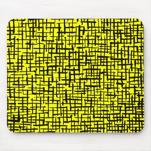 Mousepad Linhas Tintas - Preto em Amarelo (Frente)