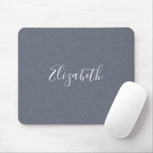 Mousepad Linho Azul Cinza Elegante Moderno Personalizado