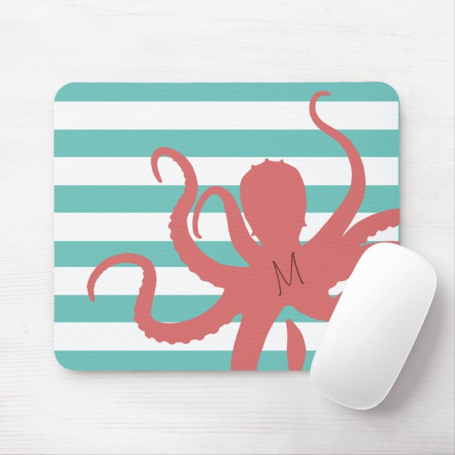 Mousepad Linho branco de camarão branco de polvo vermelho m (Com mouse)