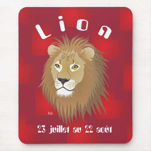 Mousepad Lion 23 juillet au 22 août Tapi de souri (Frente)