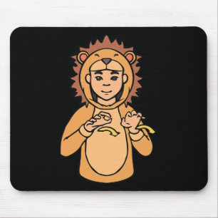 Mousepad Lion ASL Gesto de Mão Surda Perda de Consciência