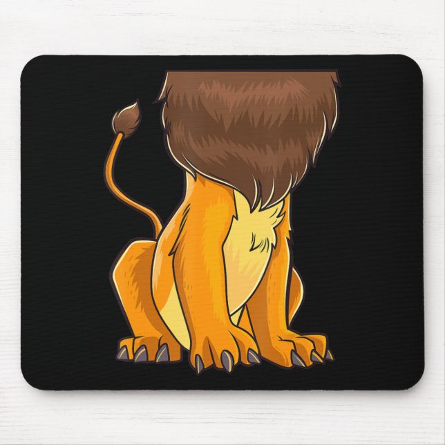 Mousepad Lion Body Costume Mane Bonito Diversão Sem Cabeça  (Frente)