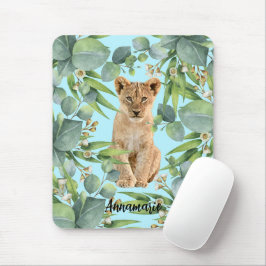Mousepad Lion Cub Green Forest Jungle Teto