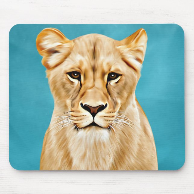 Mousepad Lioness Retrait Painting Wild Life Dons (Frente)