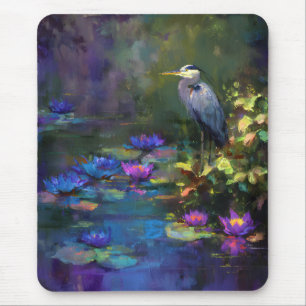 Mousepad Lírio de Água de Lagoa Encantada Natureza Aquarela