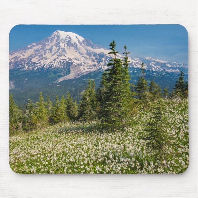Mousepad Lírios avalanche e Monte Rainier (Frente)