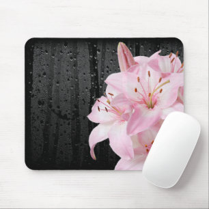 Mousepad Lírios Cor-De-Rosa Com Bocal De Chuva