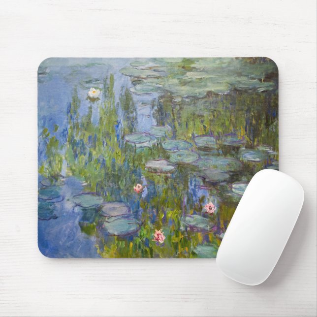 Mousepad Lírios de água por Claude Monet Impressionista Clá (Com mouse)