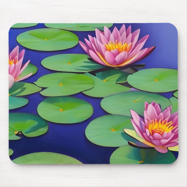 Mousepad Lírios de Água Rosa Encantados (Frente)