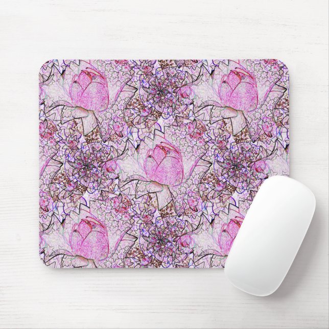 Mousepad Lírios Rosa....... (Com mouse)
