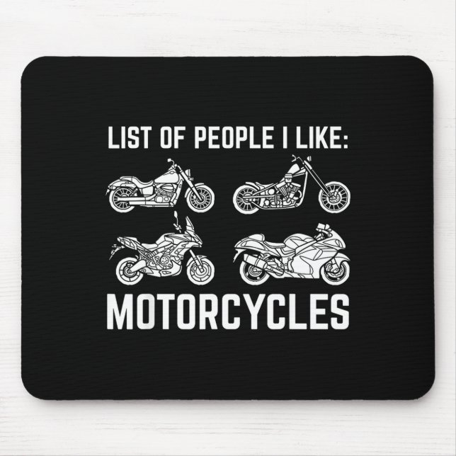 Mousepad List Of People I Like Motorcycles Funny Rider &amp (Frente)