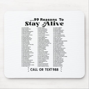Mousepad Lista de 99 Razões para Continuar Vivo - Saúde Men