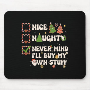 Mousepad Lista de Natal Boas Más Não Me Importa Vou Comprar