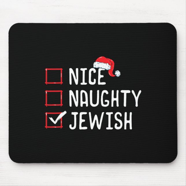 Mousepad Lista de Natal Judaica Bela (Frente)