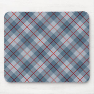 Mousepad Listra Azul-Vermelha da xadrez diagonal