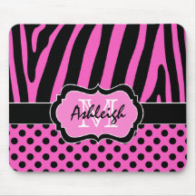 Listra da zebra & pontos cor-de-rosa, pretos,