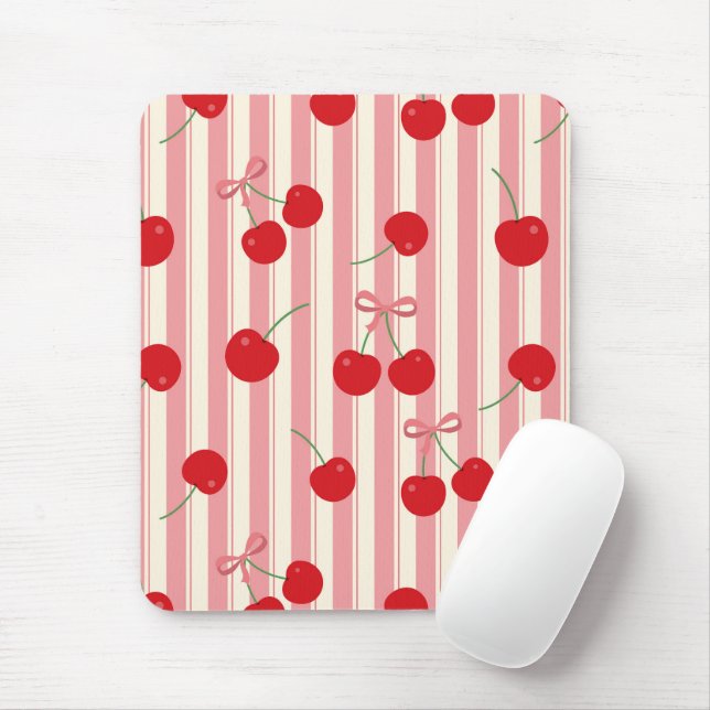 Mousepad Listra de Fita de Cereja (Com mouse)
