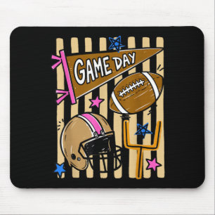 Mousepad Listrado engraçado outono temporada de futebol dia