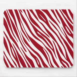 Mousepad Listras Animais de Zebra Vermelha da Moda