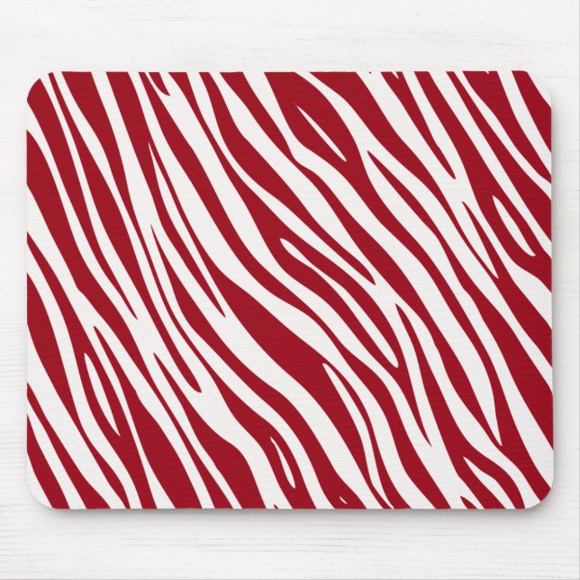 Mousepad Listras Animais de Zebra Vermelha da Moda (Frente)