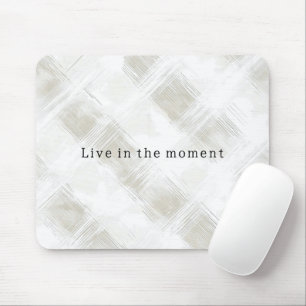 Mousepad Listras Brancas Creme Chic