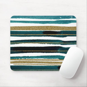 Mousepad Listras brilhantes verdes e douradas