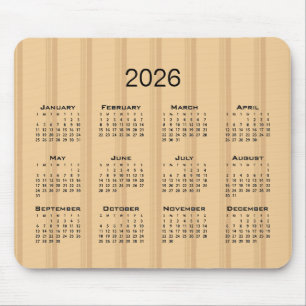 Mousepad Listras castanhas do calendário