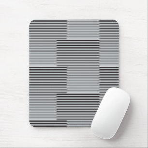 Mousepad Listras cinzas, pretas e brancas