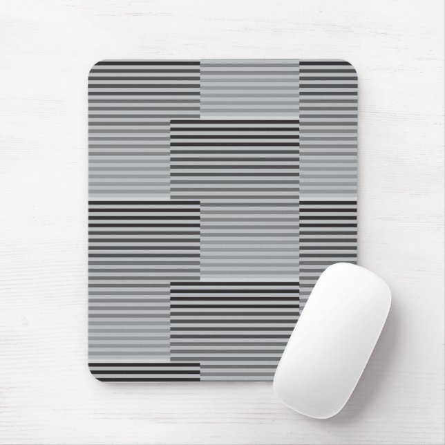 Mousepad Listras cinzas, pretas e brancas (Com mouse)