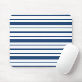 Mousepad Listras Clássicas Corporativas Azul-Navy e Branco
