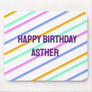 Mousepad Listras coloridas felizes aniversário adicionar no