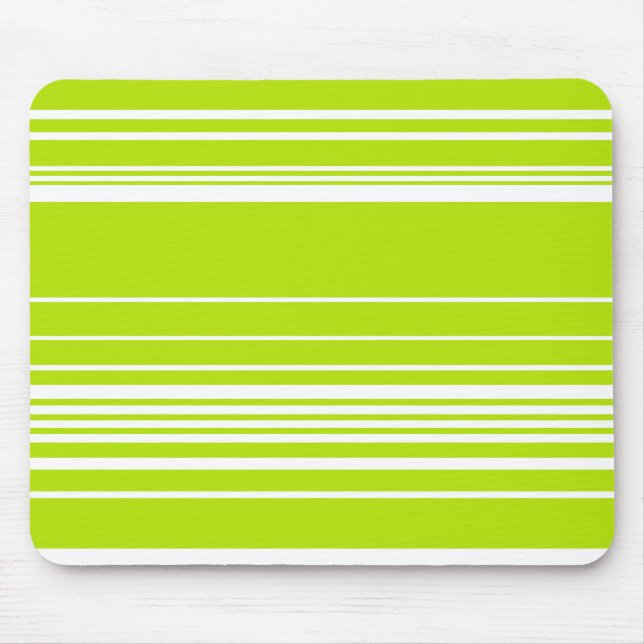 Mousepad Listras Complexas em Verde limão e Branco (Frente)