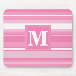 Mousepad Listras cor-de-rosa monograma