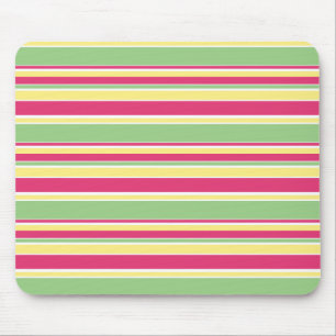 Mousepad Listras cor-de-rosa, verdes e amarelas