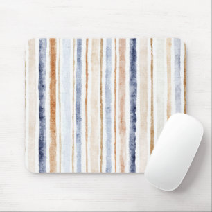 Mousepad Listras Creme Marrom Azul