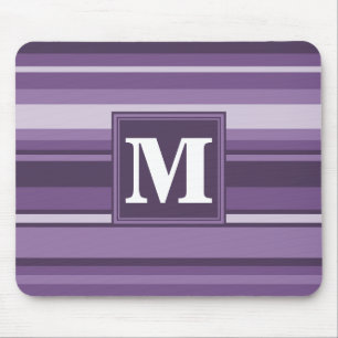 Mousepad Listras da lavanda do monograma