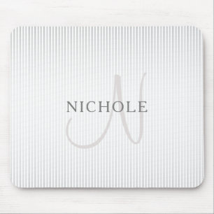 Mousepad Listras de Cinzas finas e monogramas
