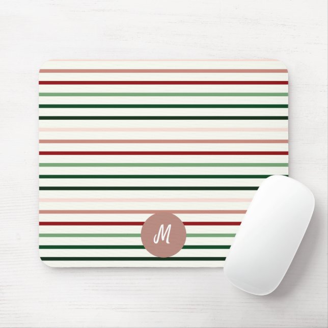 Mousepad Listras de Cor Quente Branco Inicial (Com mouse)