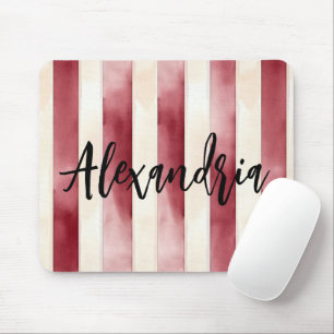 Mousepad Listras de Creme Vermelho
