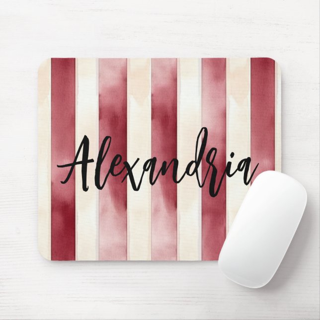 Mousepad Listras de Creme Vermelho (Com mouse)