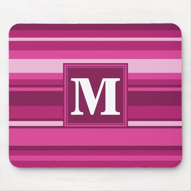 Mousepad Listras de fochsia monograma (Frente)