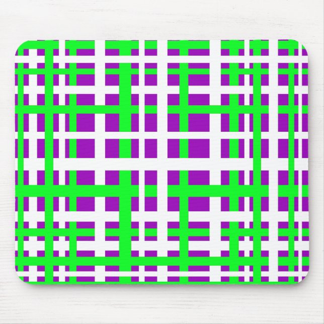 Mousepad Listras de Intertravamento Roxo Verde Preto (Frente)
