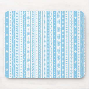 Mousepad Listras de rabo florido em azul-bebê e branco