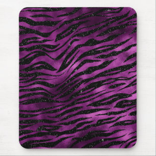 Mousepad Listras de tigre com degradê roxo e preto Glam Gli