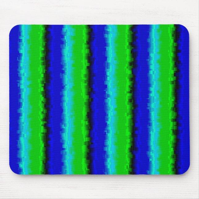 Mousepad Listras de Vidro Quebrado Azul Verde (Frente)