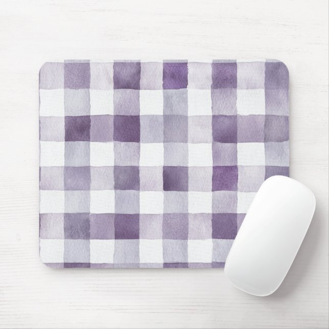 Mousepad Listras de Xadrez Brancas Roxas (Com mouse)