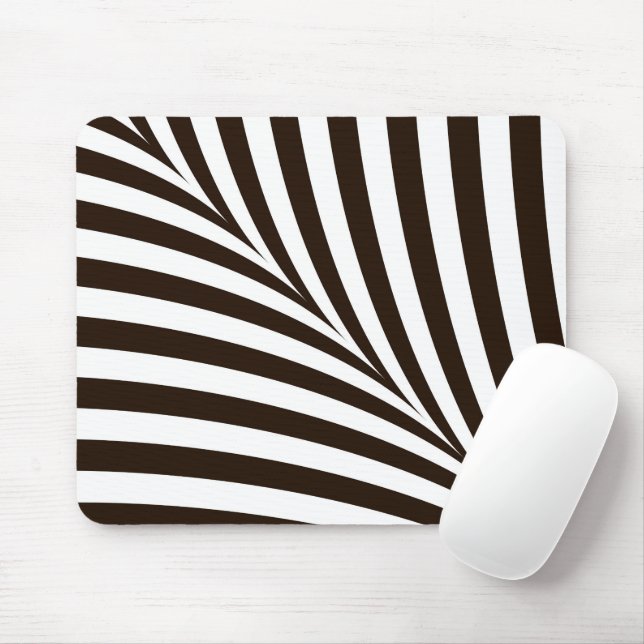 Mousepad Listras de zebra brancas e pretas geométricas (Com mouse)