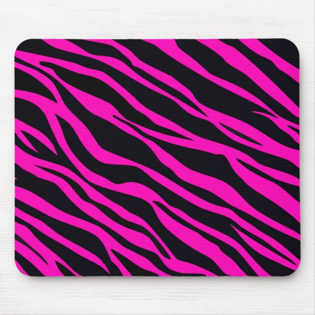 Mousepad Listras de Zebra Rosa Quente (Frente)